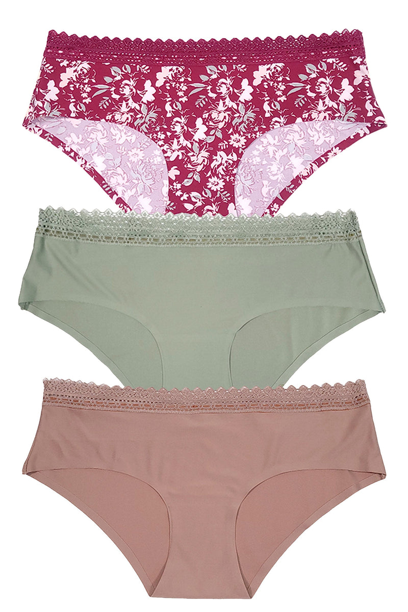 linqin Briefs Hipster Panties Mid Waist Girls Soft Seamless Underwear Pink  Golden Flowers Underwear for Women at  Women's Clothing store