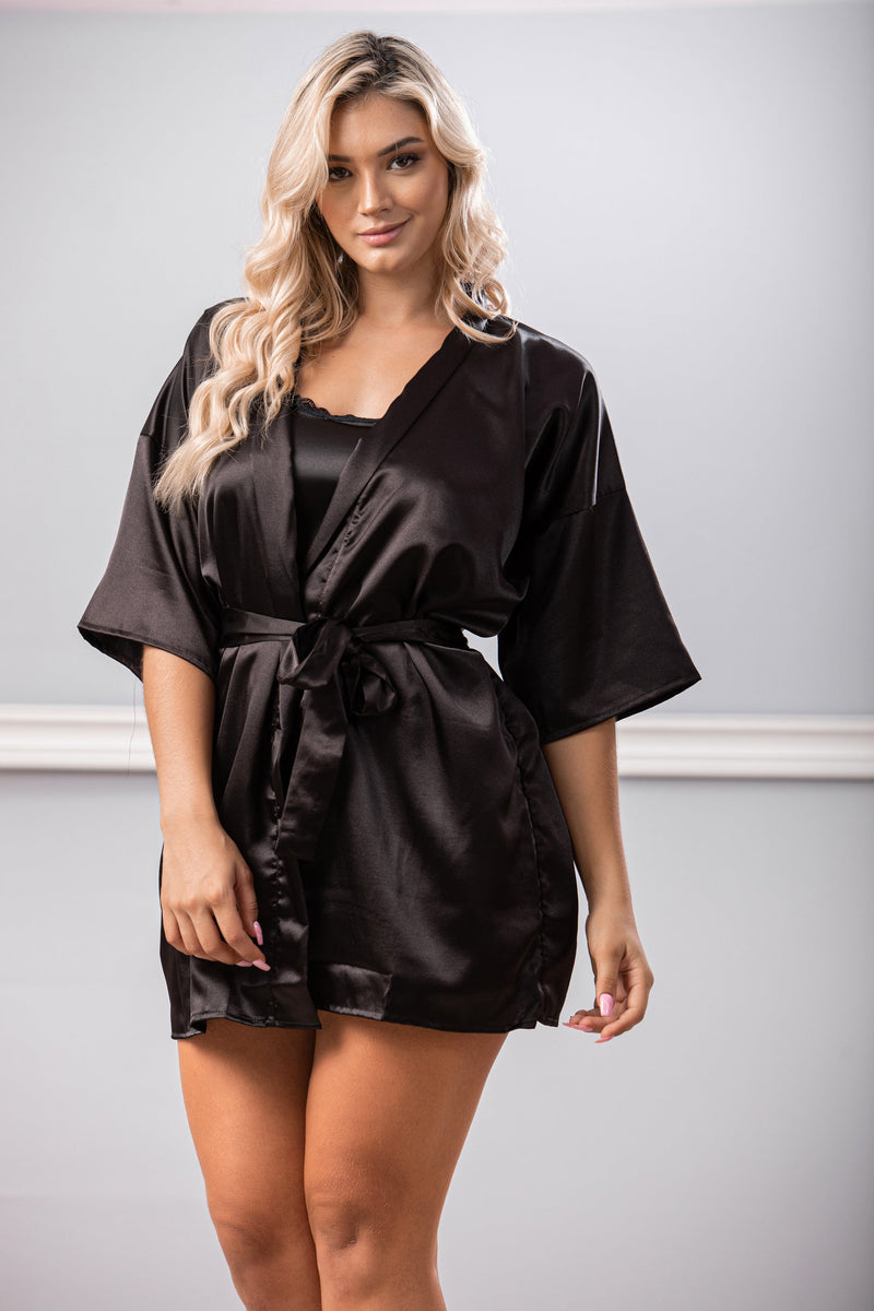 Satin Kimono Robe Nightwear