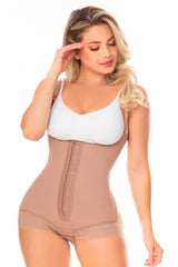 BODY SHAPER 053 HIPSTER GIRDLE WITH 2 LINE FRONT HOOKS, PERINEAL AREA WITH CROTCH, COVERED BACK