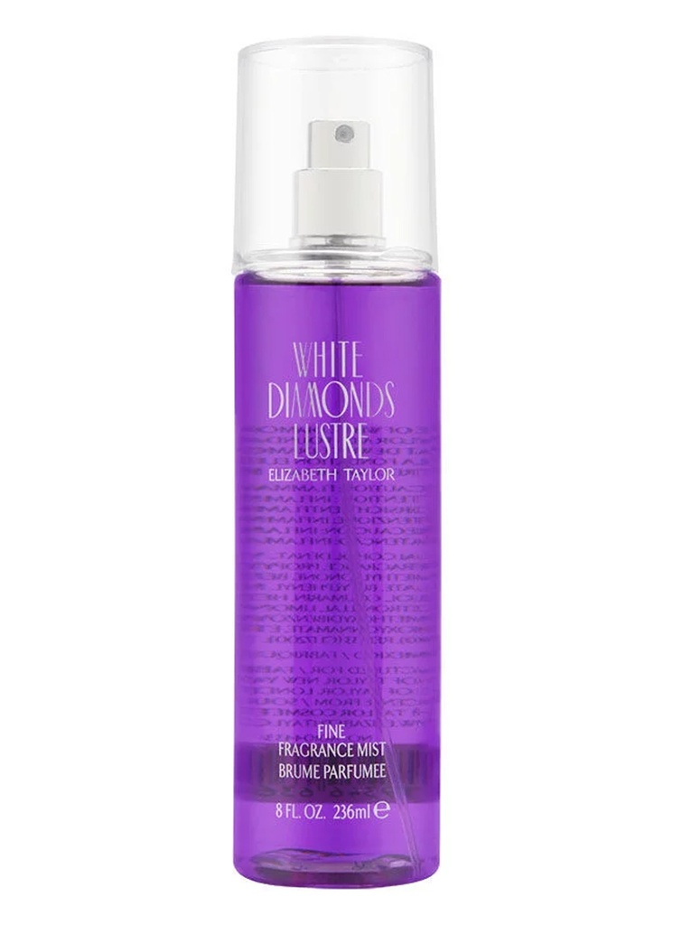 BODY MIST WOMEN ELIZABETH TAYLOR WHITE DIAMONDS LUSTRE 8.0 OZ.