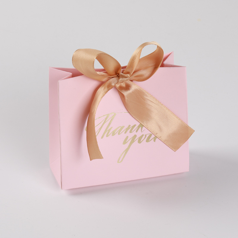 Bolsa de regalo thank you 11.5X4.5X10 cinta color beige