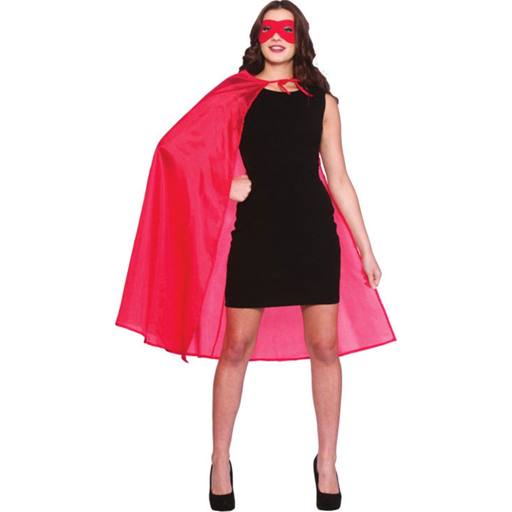 [40840105] Capa y máscara de superhéroe color rojo para Halloween