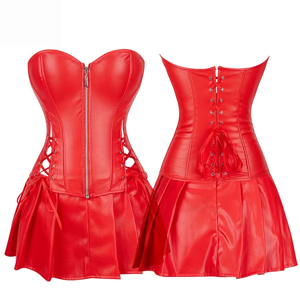 [40840118] Corset vestido color rojo para halloween