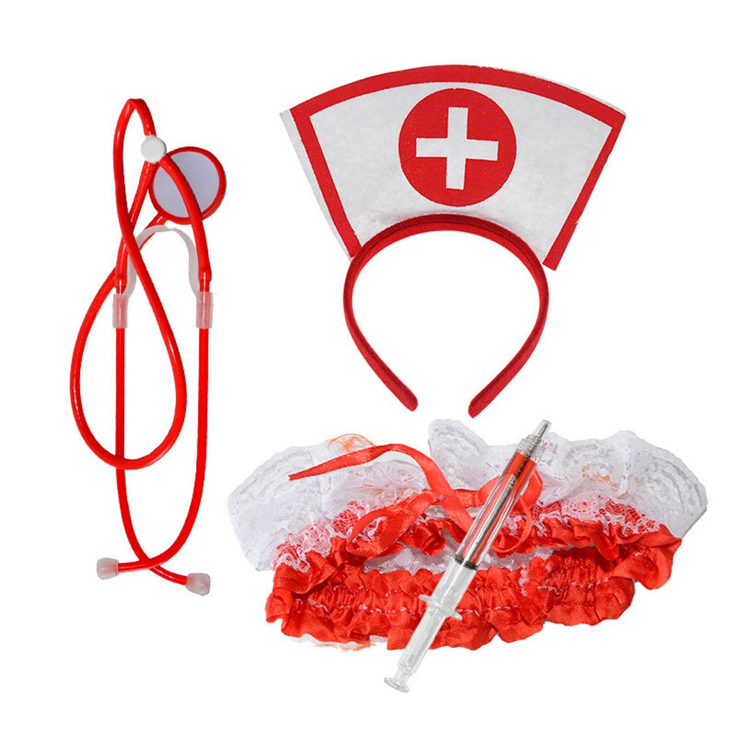 [40840101] conjunto de accesorios de enfermera Halloween