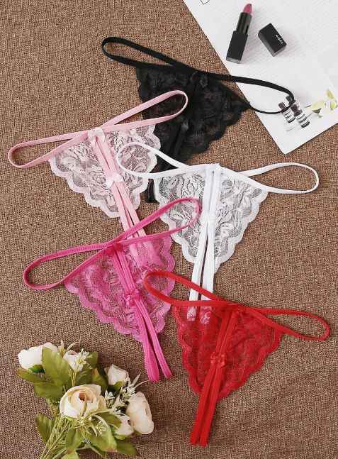 1 tanga con encaje floral sin entrepierna IY