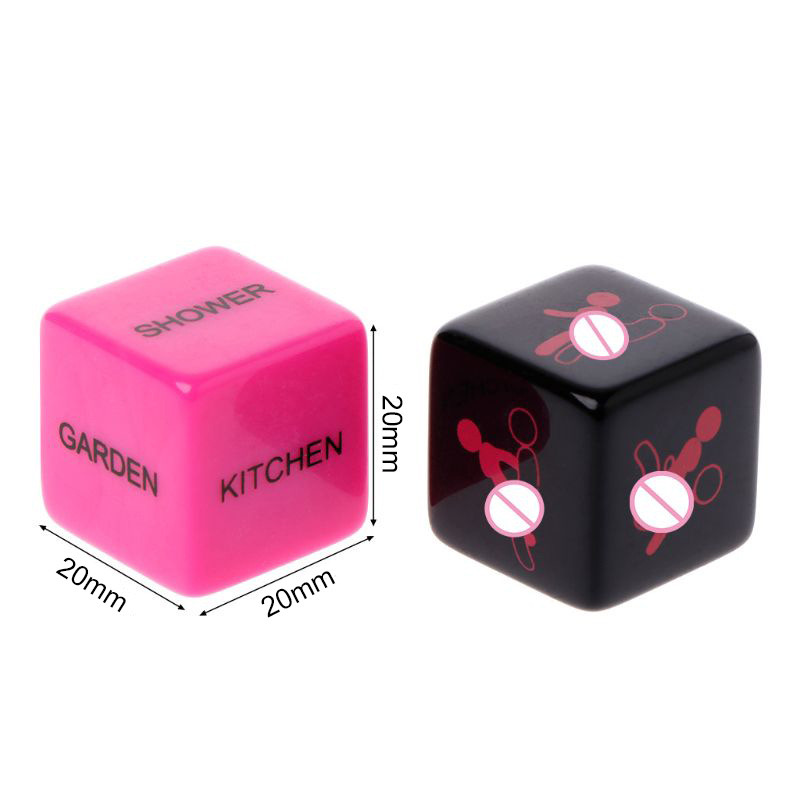 [3871170080] 2 dados color rosado y negro para juegos de adultos
