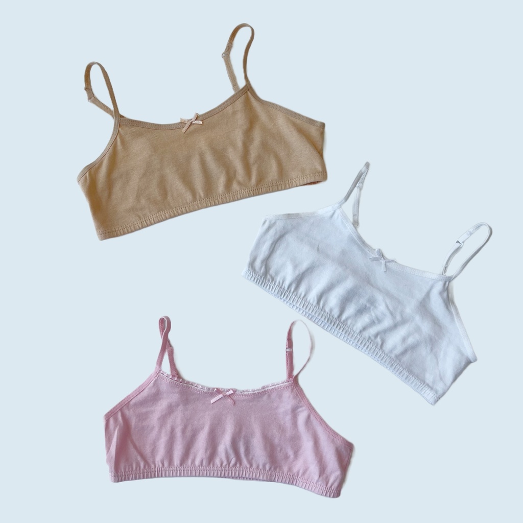 3 bralette de algodon para niña