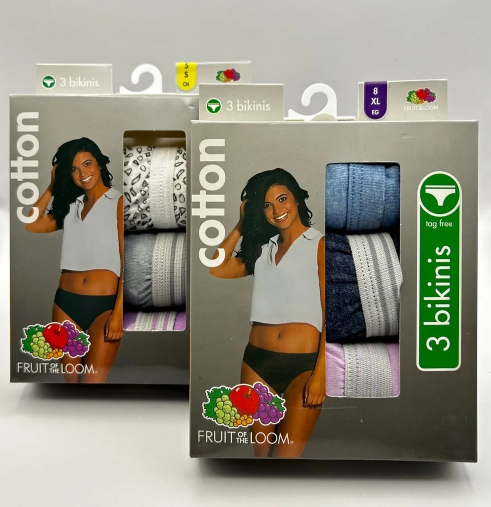 3 Pantys bikini de algodon de mujer (S)