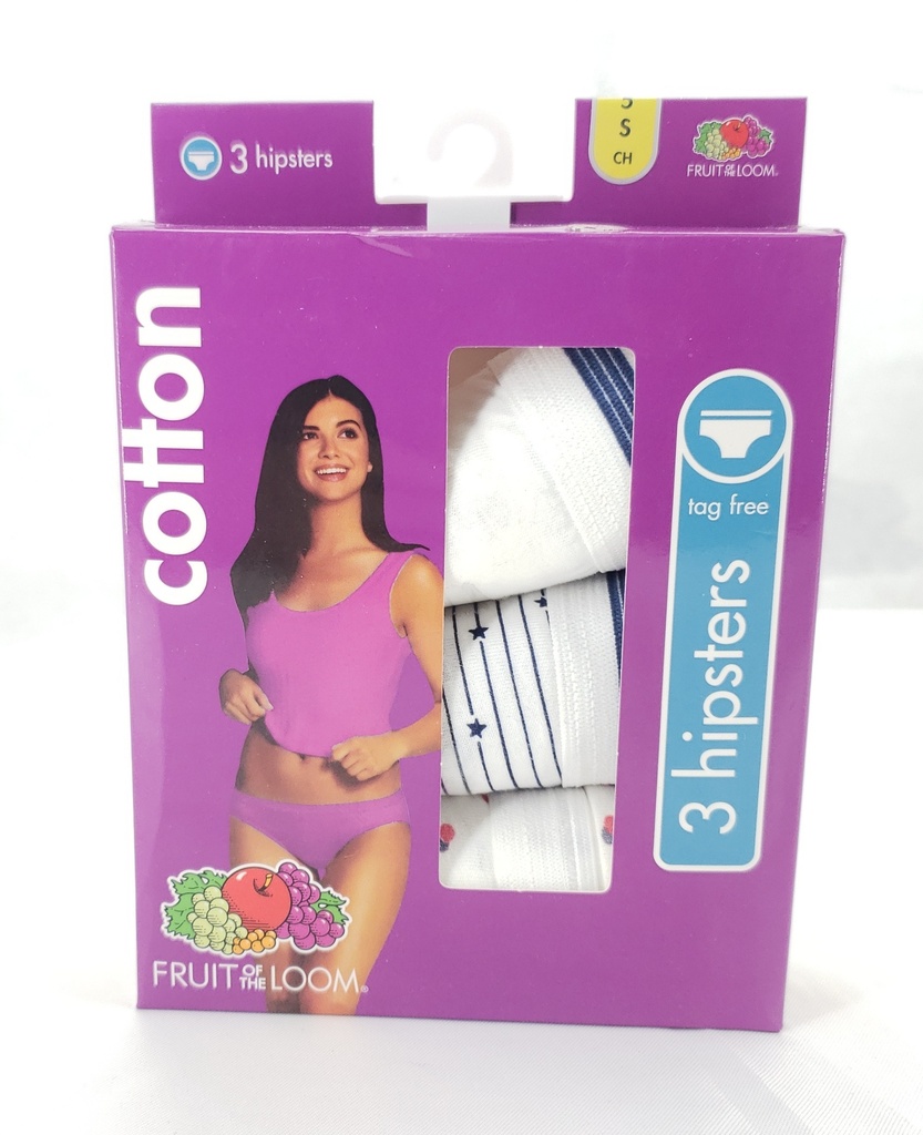 [079809130430] 3 Pantys hipsters de algodon de mujer (S)