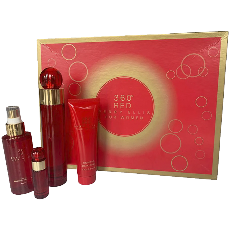 360 RED SET 4p 3.4oz W EDP SPRAY