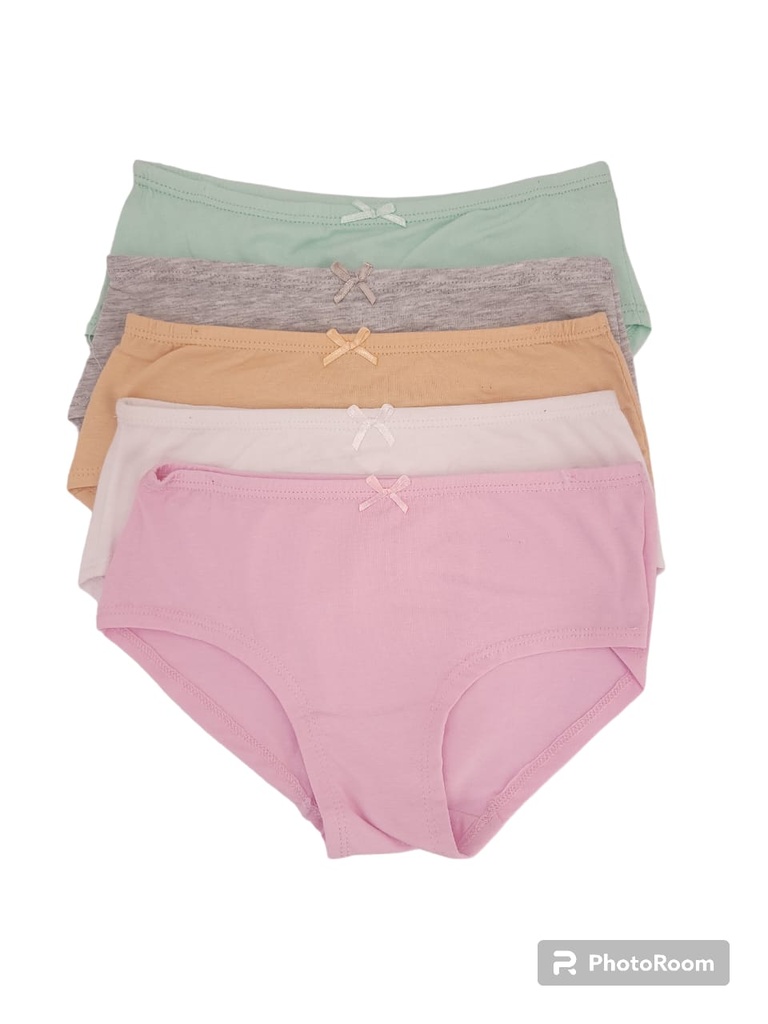 5 Panties de algodon para niña