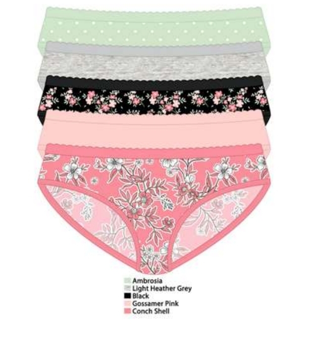 5Pack bikini de mujer 100% algodon