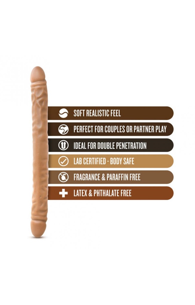 Blush Dr. Skin 18" Double Dildo - Mocha