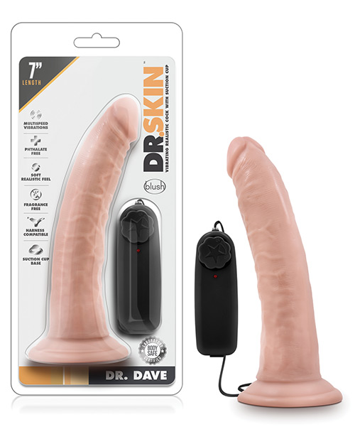 [819835021896] Blush Dr. Skin Dr. Dave 7" Cock w/Suction Cup - Vanilla