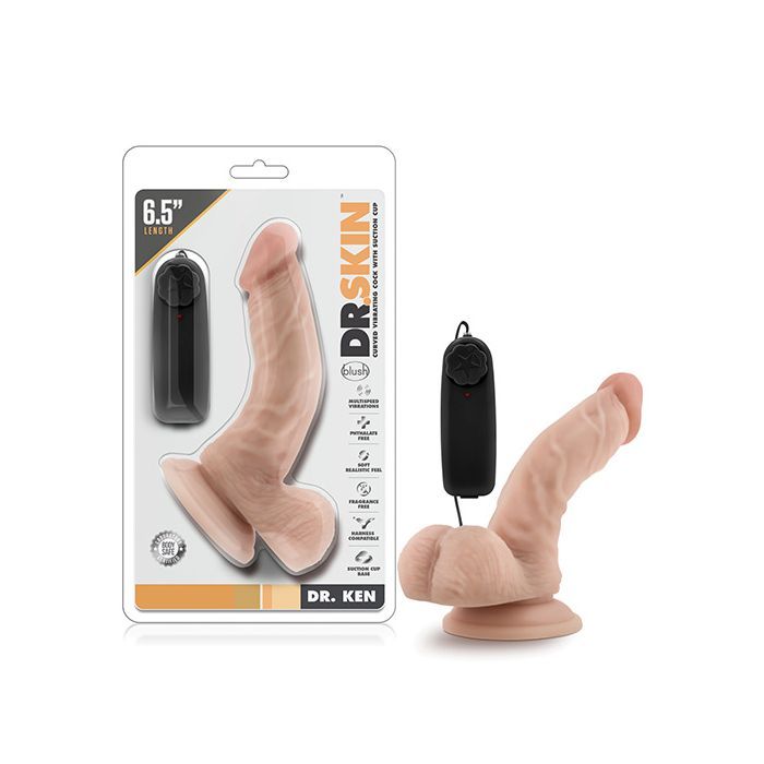 [819835022374] Blush Dr. Skin Dr. Ken 6.5" Cock w/Suction Cup - Vanilla