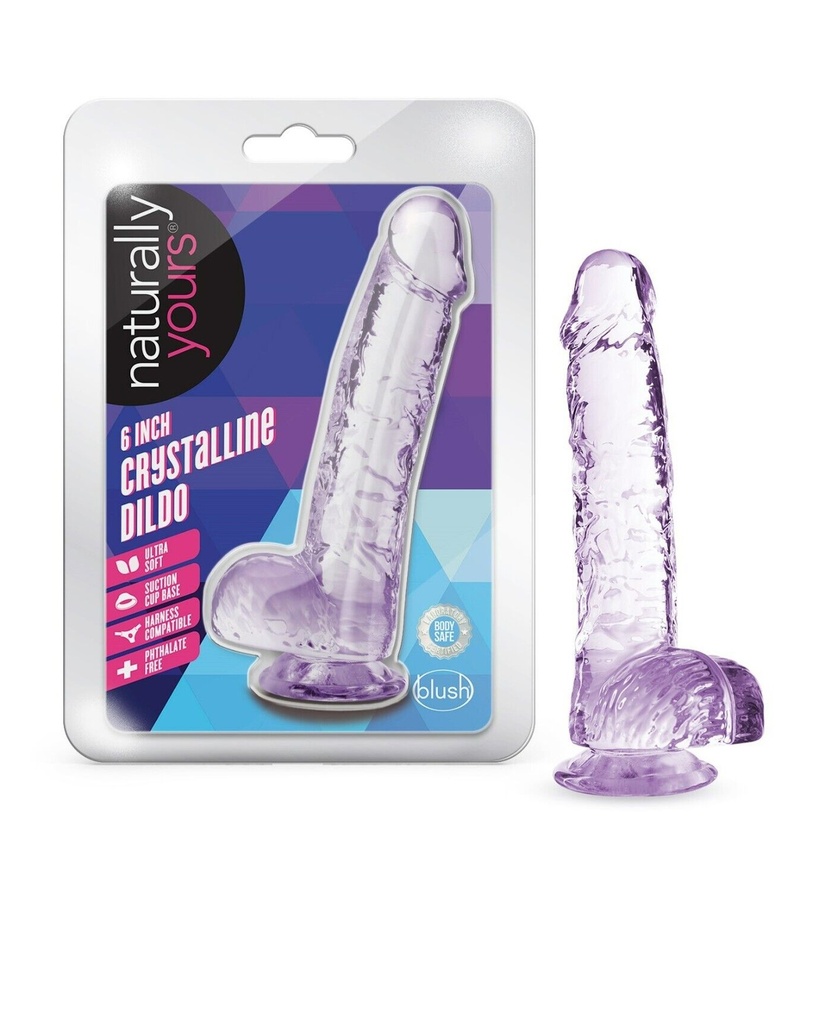 [819835026884] Blush Naturally Yours 6" Crystalline Dildo - Amethyst