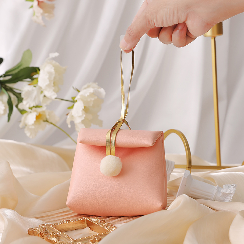 [40980110] Bolsa de cuero (13X11.5X5) ROSADO