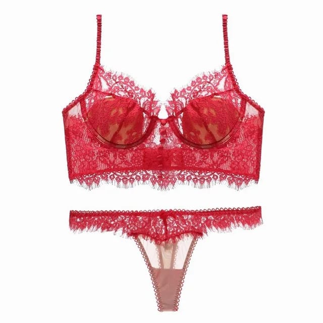 [317808200000] Panty de Set de encaje lenceria sexy color rojo (S)
