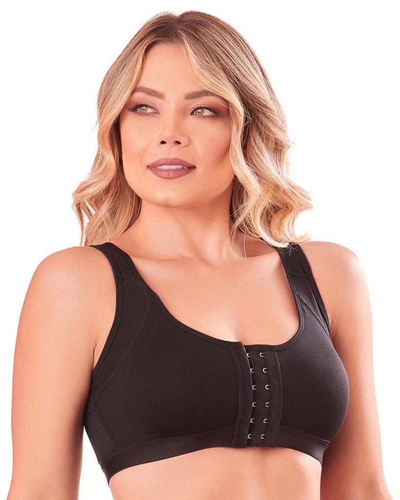 [1001000010753] SCB003 Compression Bra Post Surgery Surgical Posture Bras For Women Brasier Post Operatorio. (Negro, S)