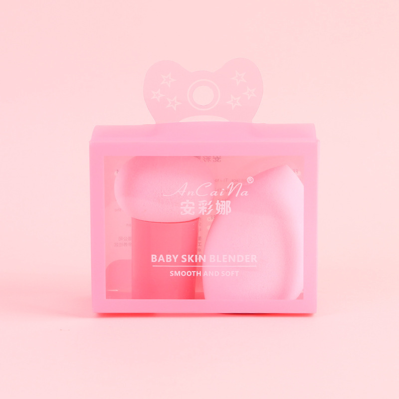 [40850068] Kit esponjas de maquillaje diseñadas para una aplicación suave. (ROSADO)