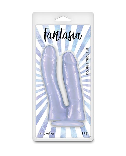 [657447110597] Fantasia Double Trouble Dildo - Azure