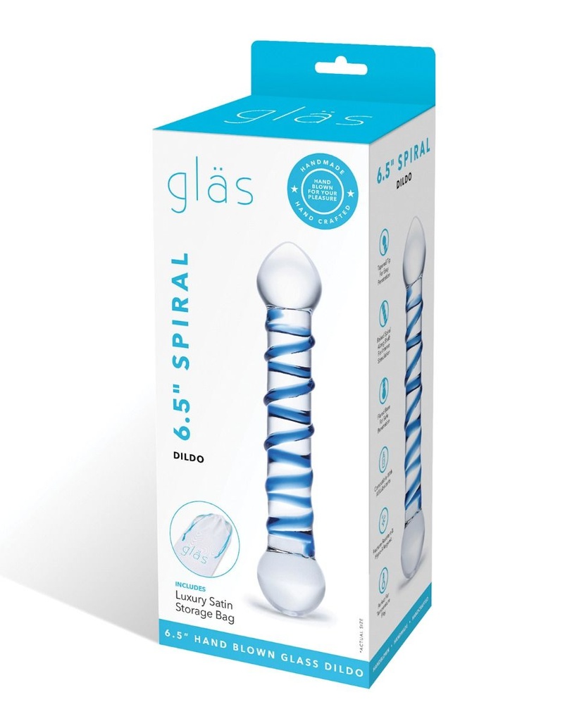 [4890808205655] Glas 6.5" Spiral Dildo