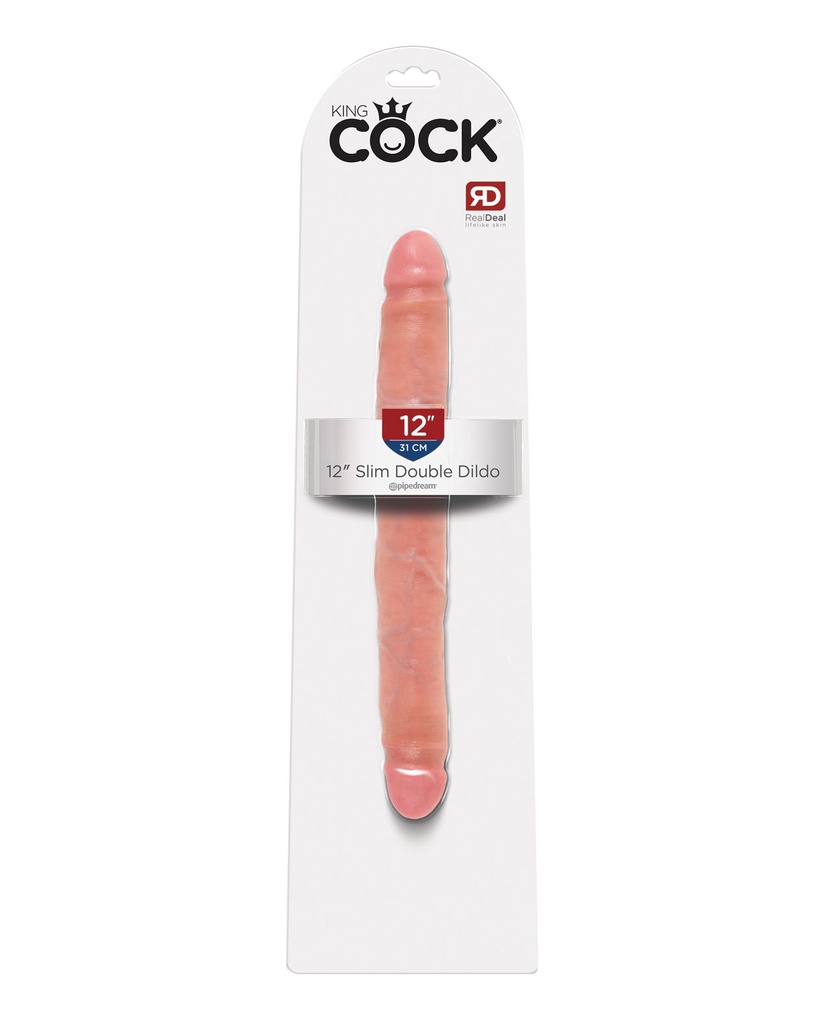 [603912350340] King Cock 12" Slim Double - Flesh
