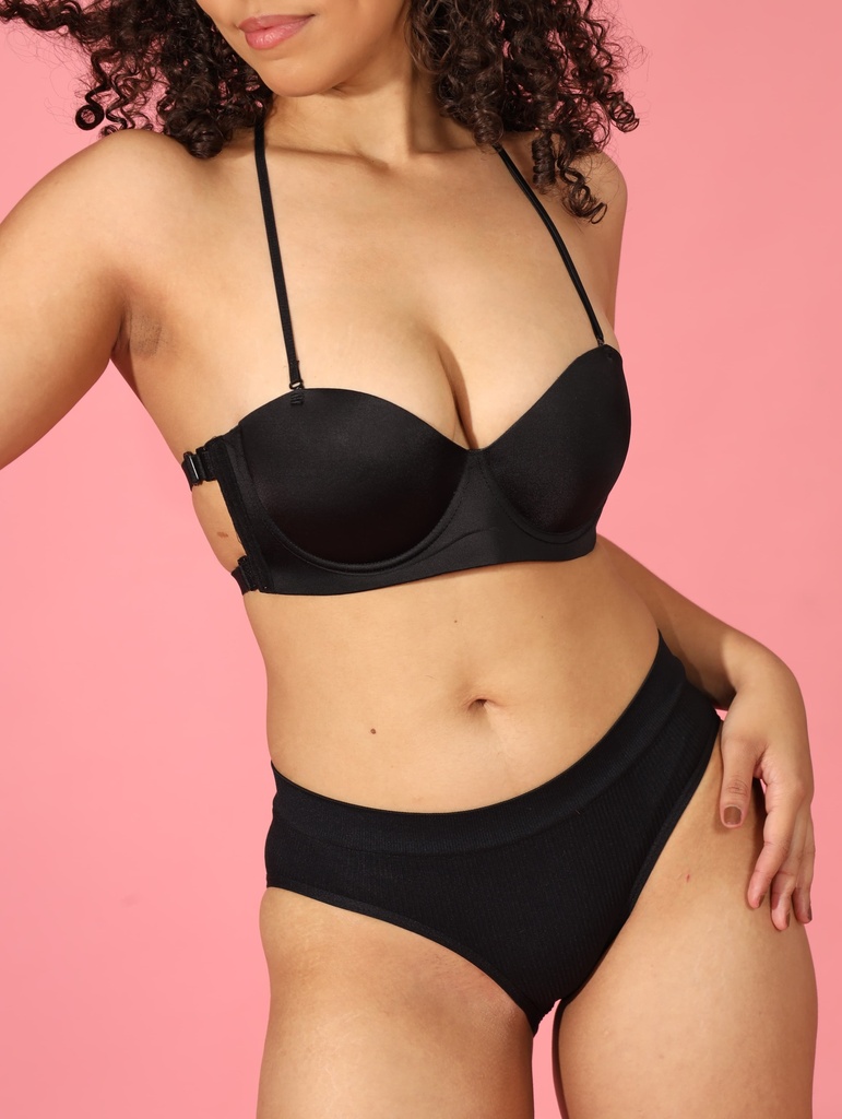 [321801180270] Magic Bra sin tirantes, sujetadores acolchados de silicona Push Up color negro (32/S)