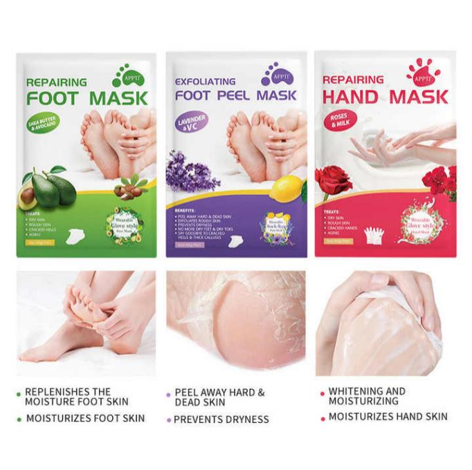 [9421031465711] Mascarilla exfoliante de leche de rosas Mascarilla para manos y pies (AVOCADO)