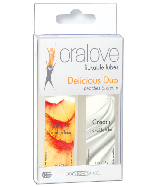 [782421017347] Oralove Delicious Duo Flavored Lube - Peaches & Cream