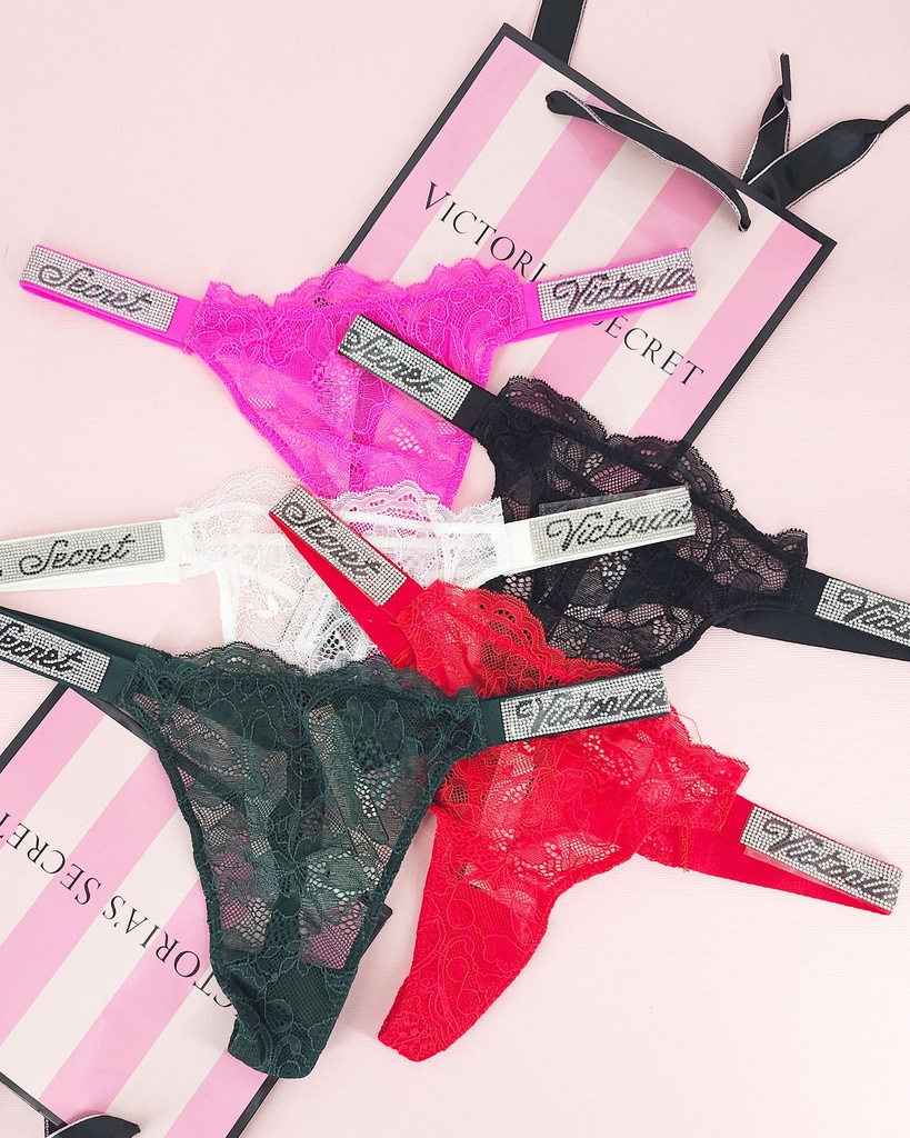 [340501050120] Panty Victoria Secret de encaje (BLACK, M)