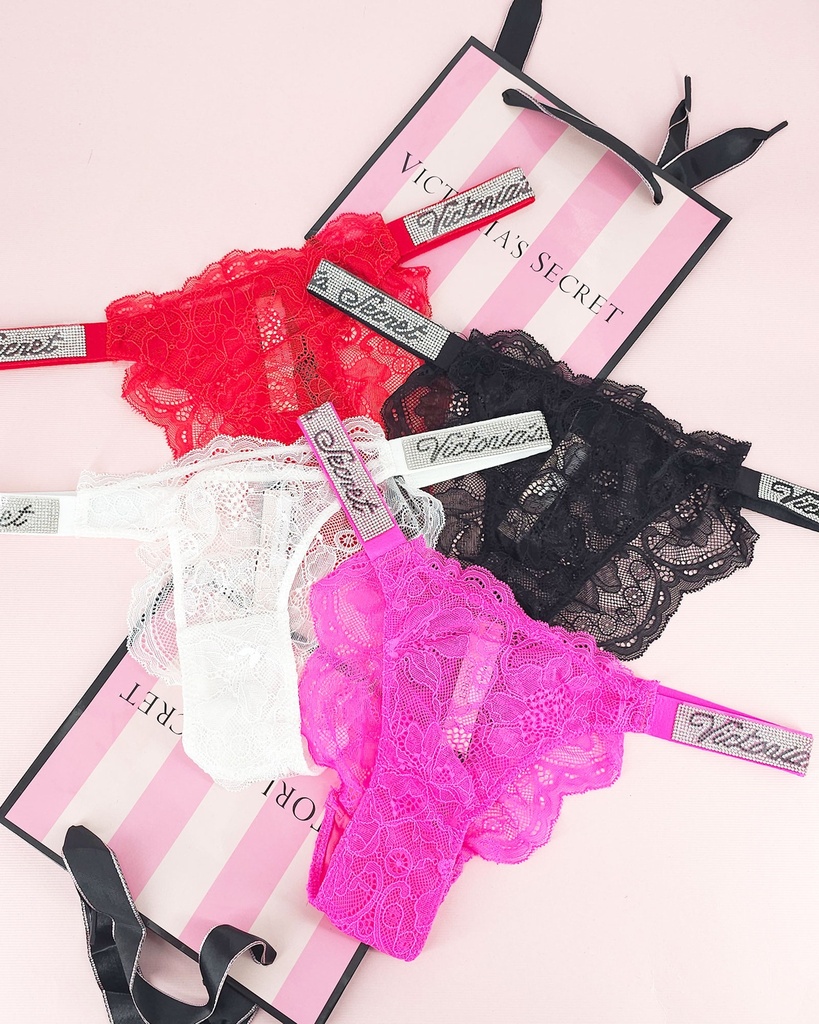 [340601040120] Panty Victoria Secret de encaje (BLACK, M)
