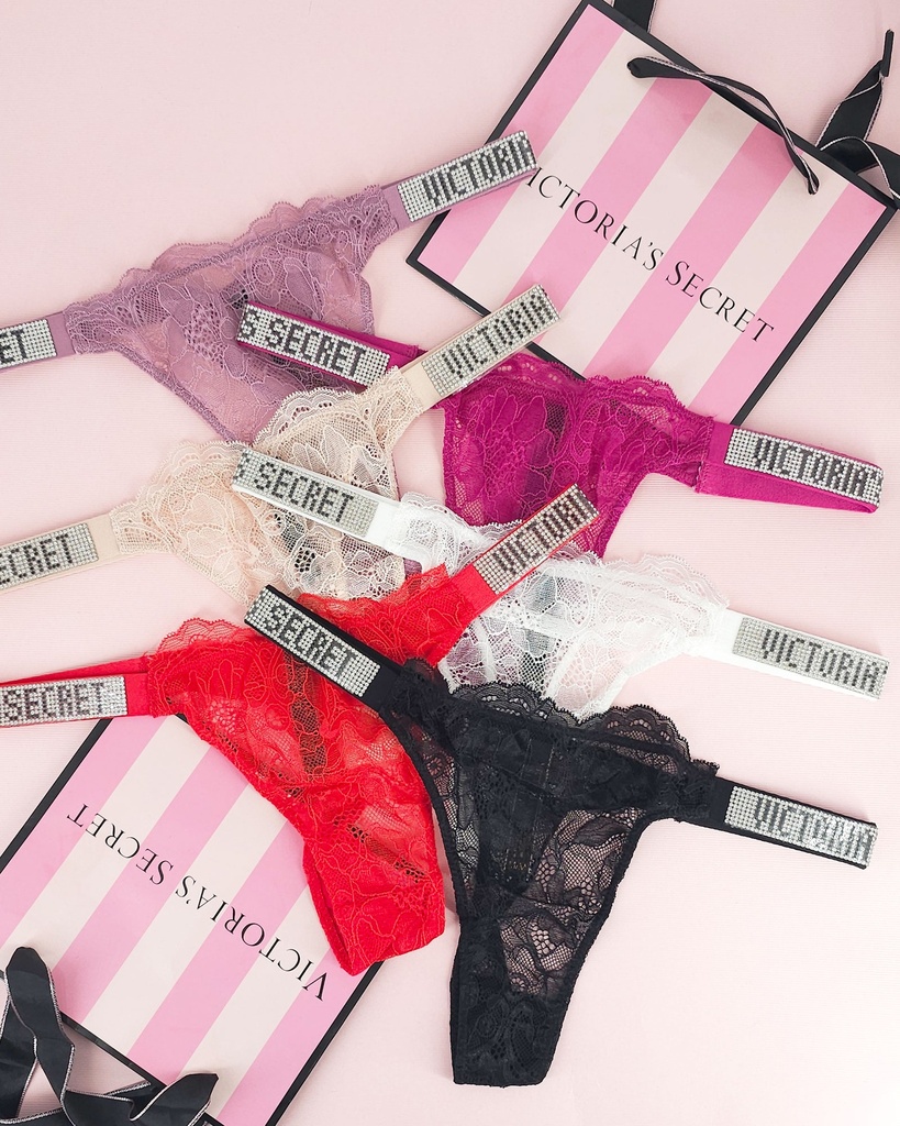 [340001010120] Panty Victoria Secret de encaje (BLACK, M)
