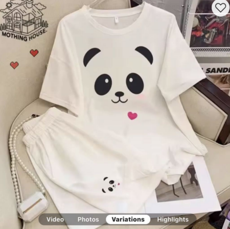 [040804010495] Pijama Short de dibujos animados