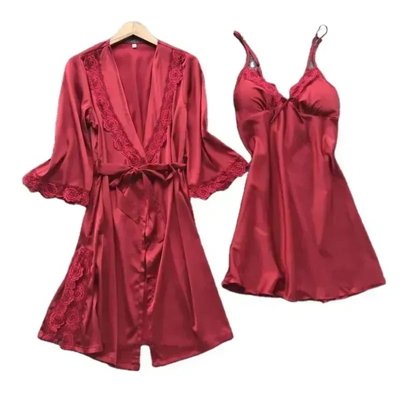 [321401130440] Pijama bata camison color rojo (S)