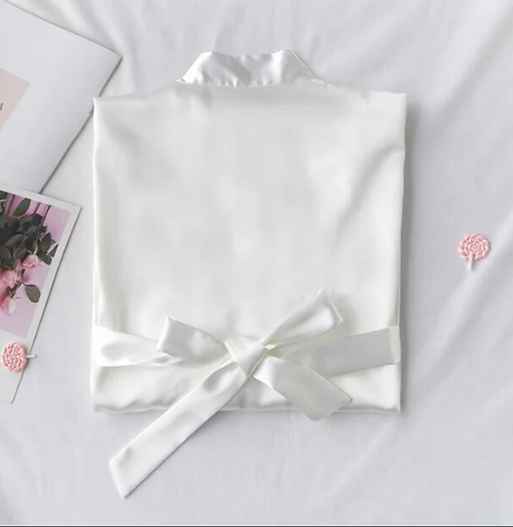 [321401290250] Pijama bata color blanco (S)