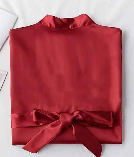 [321401310250] Pijama bata color rojo (S)