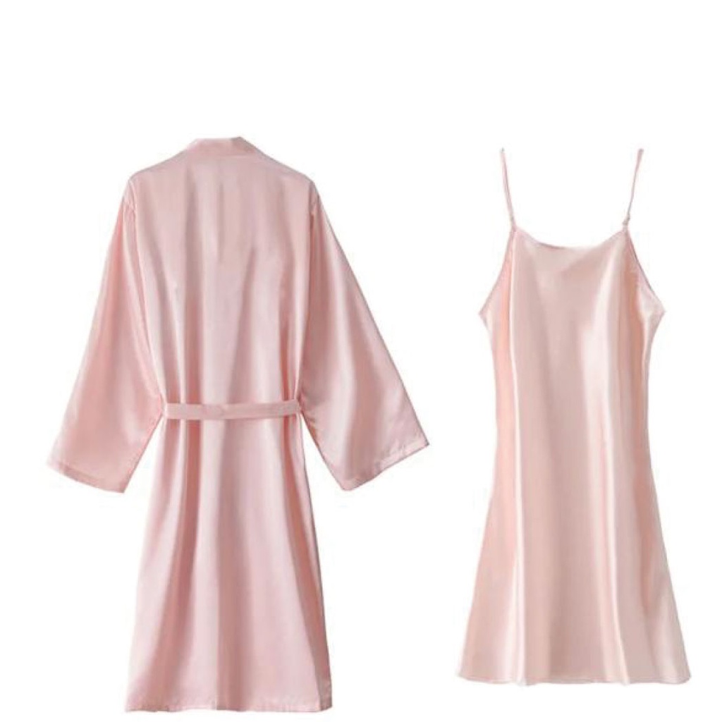 [328301800395] Pijama bata color rosado (M)