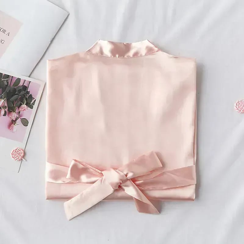 [321401100250] Pijama bata color rosado (S)