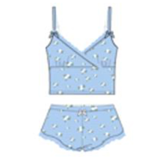 [198894026685] Pijama short encaje spree floreada (S)