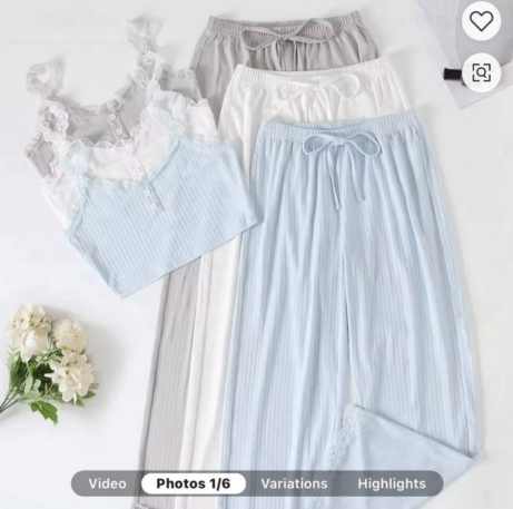 [401101010510] Pijama top y pantalon (Azul)