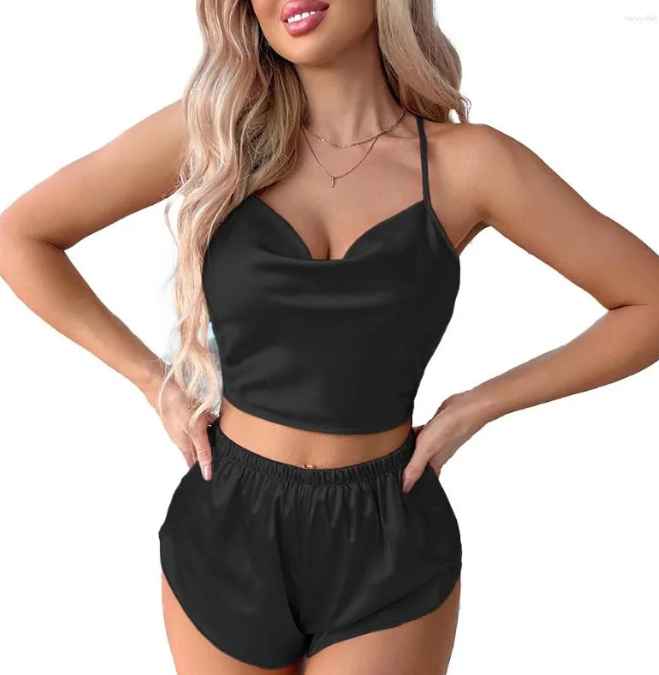 Pijama short color negro IY