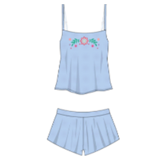 Pijama short spree floreada