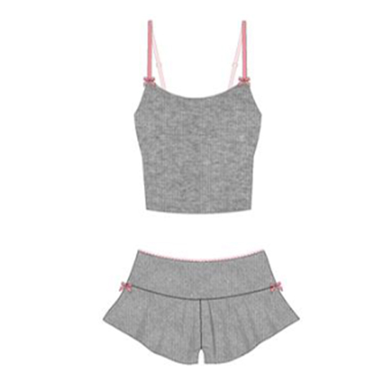 [198894023080] Pijama short spree color gris (S)