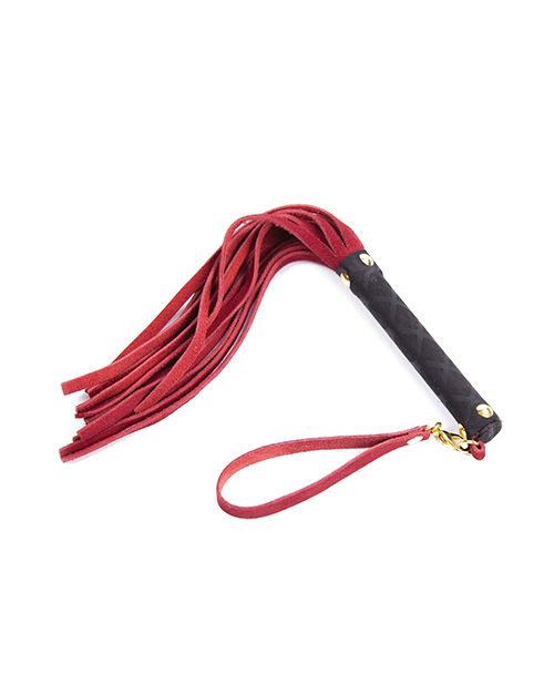 [821555179177] Plesur Mini Leather Flogger - Red
