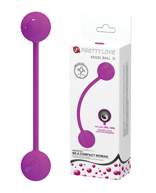 [6959532325720] Pretty Love Weighted Silicone Kegel Ball III - Fuchsia