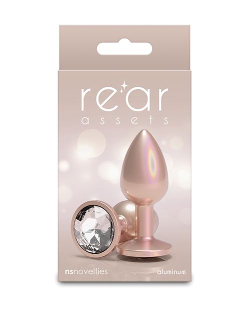 [657447111280] Rear Assets Small w/Clear Gem - Iridescent Champagne