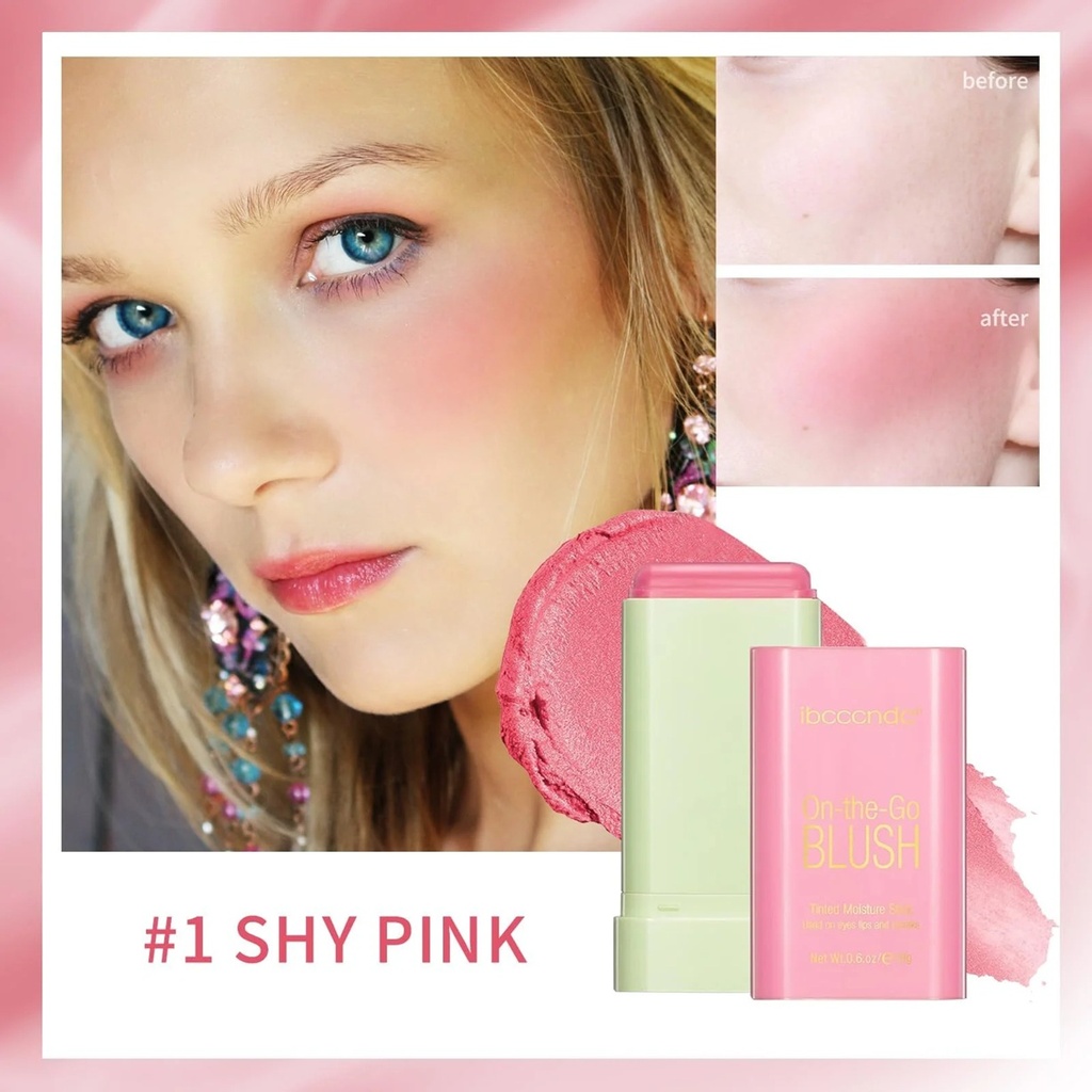 [SZ01891-1] Rubor en crema resistente al agua 2 en 1 (SHY PINK)