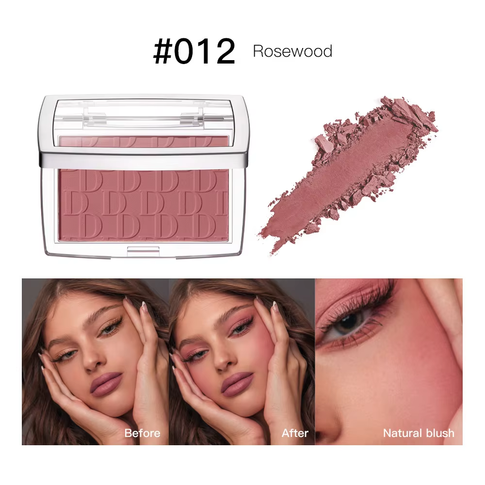 Rubor vegano de 6 colores de alta pigmentación (012 ROSEWOOD)