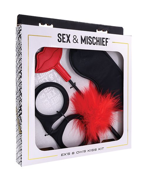 [646709099855] Sex & Mischief Ex's & Oh's Kiss Kit - Red/Black